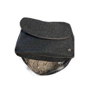 Vintage Etienne Aigner  Purse Shoulder Felt Handbag  Black/ Charcoal